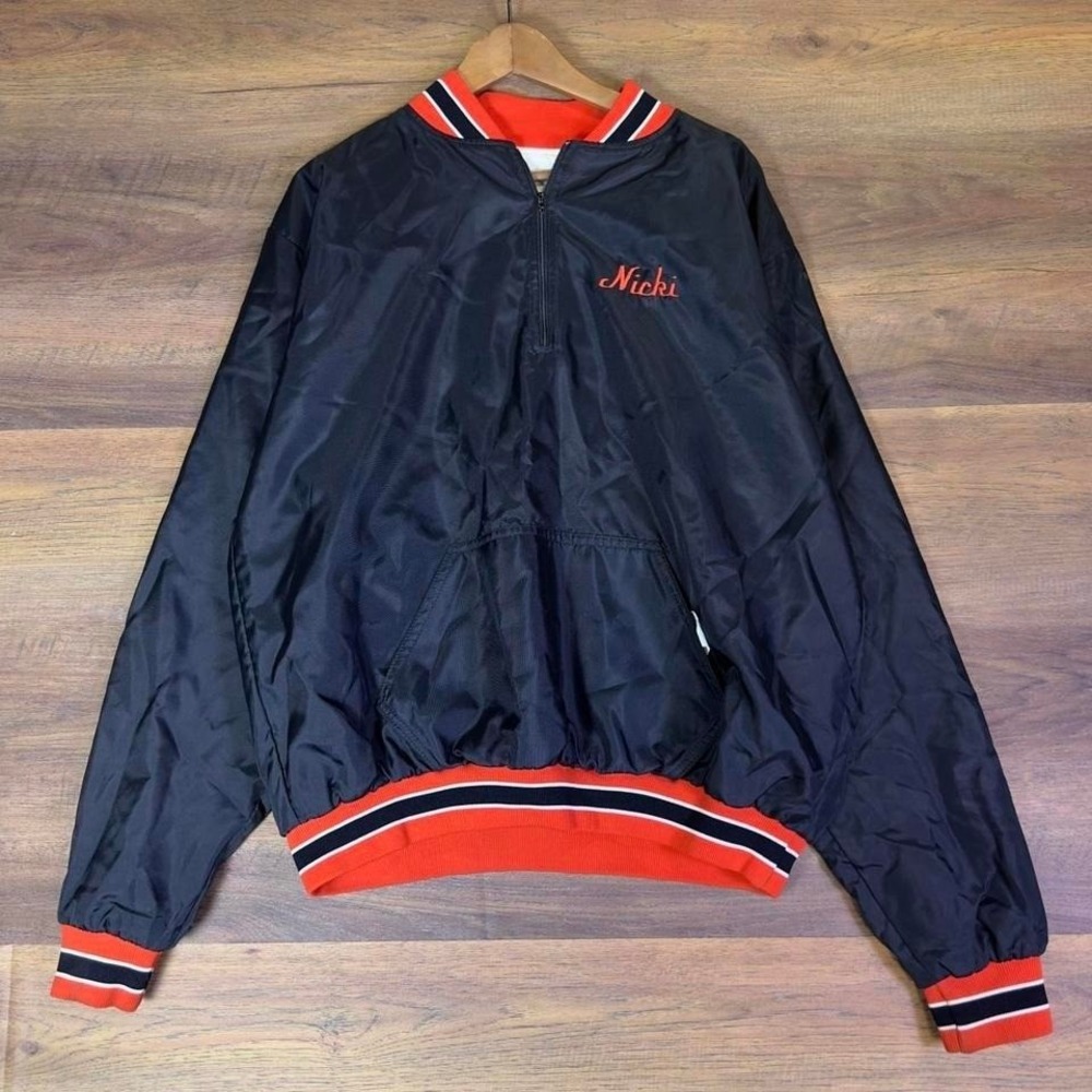 Hutchers Men's Varsity Jacket XL Black Red Lined Football Embroidered